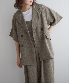 【ノッチ/notch】のサマーツィードハーフスリーブジャケット 人気、トレンドファッション・服の通販 founy(ファニー) ファッション Fashion レディースファッション WOMEN アウター Coat Outerwear ジャケット Jackets キャミソール Camisole サマー Summer サロペット Overalls セットアップ Set Up タンク Tank ダブル Double ツイード Tweed ベーシック Basic |ID:prp329100004536516