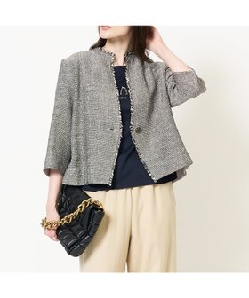 【クリスチャン オジャール/CHRISTIAN AUJARD】のノーカラージャケット 人気、トレンドファッション・服の通販 founy(ファニー) ファッション Fashion レディースファッション WOMEN アウター Coat Outerwear ジャケット Jackets ノーカラージャケット No Collar Leather Jackets ジャケット Jacket フリンジ Fringe ボレロ Bolero 無地 Plain Color ラウンド Round おすすめ Recommend エレガント 上品 Elegant ビジネス 仕事 通勤 Business |ID:prp329100004536522