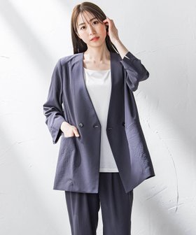 【ラ エフ/Laf…】のキレリジャケット≪手洗い可能≫ 人気、トレンドファッション・服の通販 founy(ファニー) ファッション Fashion レディースファッション WOMEN アウター Coat Outerwear ジャケット Jackets カーディガン Cardigan ジャケット Jacket ストレッチ Stretch ダブル Double リラックス Relax 夏 Summer ビジネス 仕事 通勤 Business |ID:prp329100004536528