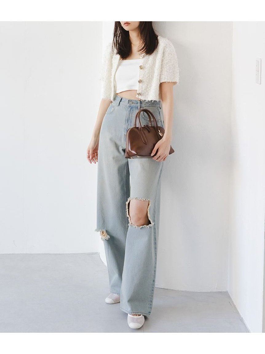 【スナイデル/SNIDEL】のワイドデニムパンツ インテリア・キッズ・メンズ・レディースファッション・服の通販 founy(ファニー) 　ファッション　Fashion　レディースファッション　WOMEN　パンツ　Pants　デニムパンツ　Denim Pants　おすすめ　Recommend　ウォッシュ　Wash　クラッシュ　Crash　ストレート　Straight　デニム　Denim　トレンド　Trend　バランス　Balance　フィット　Fit　リラックス　Relax　ワイド　Wide　今季　This Season　LBLU[081]|ID: prp329100004536530 ipo3291000000032299684