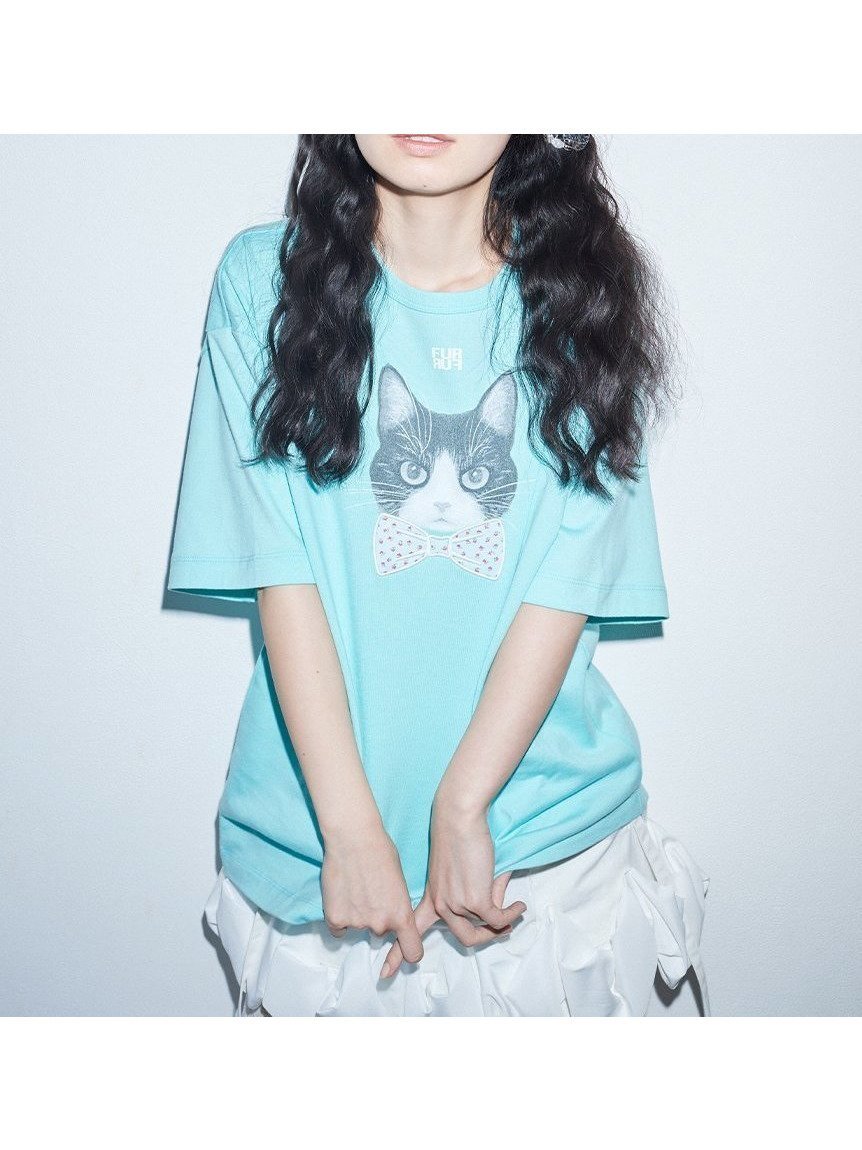 【ファーファー/FURFUR】の【上國料萌衣コラボ】HanaプリントTシャツ(UNISEX) インテリア・キッズ・メンズ・レディースファッション・服の通販 founy(ファニー) 　ファッション　Fashion　レディースファッション　WOMEN　トップス・カットソー　Tops/Tshirt　シャツ/ブラウス　Shirts/Blouses　ロング / Tシャツ　T-Shirts　ユニセックス　Unisex　コラボ　Collaboration　プリント　Print　BLU[086]|ID: prp329100004536594 ipo3291000000032057821