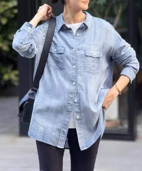 【ビアズリー/BEARDSLEY】のシフォンデニムシャツ 人気、トレンドファッション・服の通販 founy(ファニー) ファッション Fashion レディースファッション Fashion for Women トップス・カットソー Cut & Sew Tops シャツ・ブラウス・オフィスカジュアル Elegant Blouses & Button-Ups なめらか Smooth, Silky Texture カットソー Cut and Sewn Top シアー Sheer, See-Through シフォン Chiffon, Lightweight Fabric デニム Denim, Jeans Material ボトム Bottoms, Lower Wear ロング Long, Long-Length ワイド Wide, Wide Fit |ID:prp329100004536597