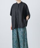 【かぐれ/kagure / URBAN RESEARCH】のリネンスクエアケープシャツ BLACK|ID: prp329100004536600 ipo3291000000032057878