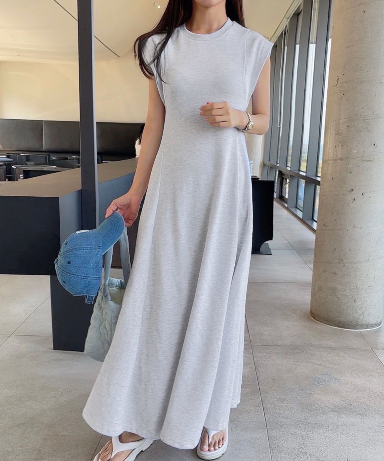 【ガール/GIRL】のフレンチスリーブフレアワンピース インテリア・キッズ・メンズ・レディースファッション・服の通販 founy(ファニー) 　ファッション　Fashion　レディースファッション　WOMEN　ワンピース　Dress　スリーブ　Sleeve　フレア　Flare　フレンチ　French　ロング　Long　エレガント 上品　Elegant　再入荷　Restock/Back In Stock/Re Arrival　GRY|ID: prp329100004536617 ipo3291000000032058038