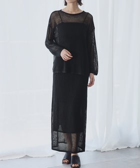 【ガール/GIRL】 メッシュニットシアープルオーバー・ナロースカート セットアップ 上下セット人気、トレンドファッション・服の通販 founy(ファニー) ファッション Fashion レディースファッション WOMEN セットアップ Setup スカート Skirt セットアップ Set Up 再入荷 Restock/Back In Stock/Re Arrival 楽ちん Easy |ID:prp329100004536618