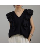 【サロン アダム エ ロペ/SALON adam et rope'】の【WEB限定】2WAYギャザーフリルノースリーブブラウス ブラック(01)|ID: prp329100004536621 ipo3291000000032652198