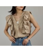 【サロン アダム エ ロペ/SALON adam et rope'】の【WEB限定】2WAYギャザーフリルノースリーブブラウス ベージュ系(28)|ID: prp329100004536621 ipo3291000000032652201