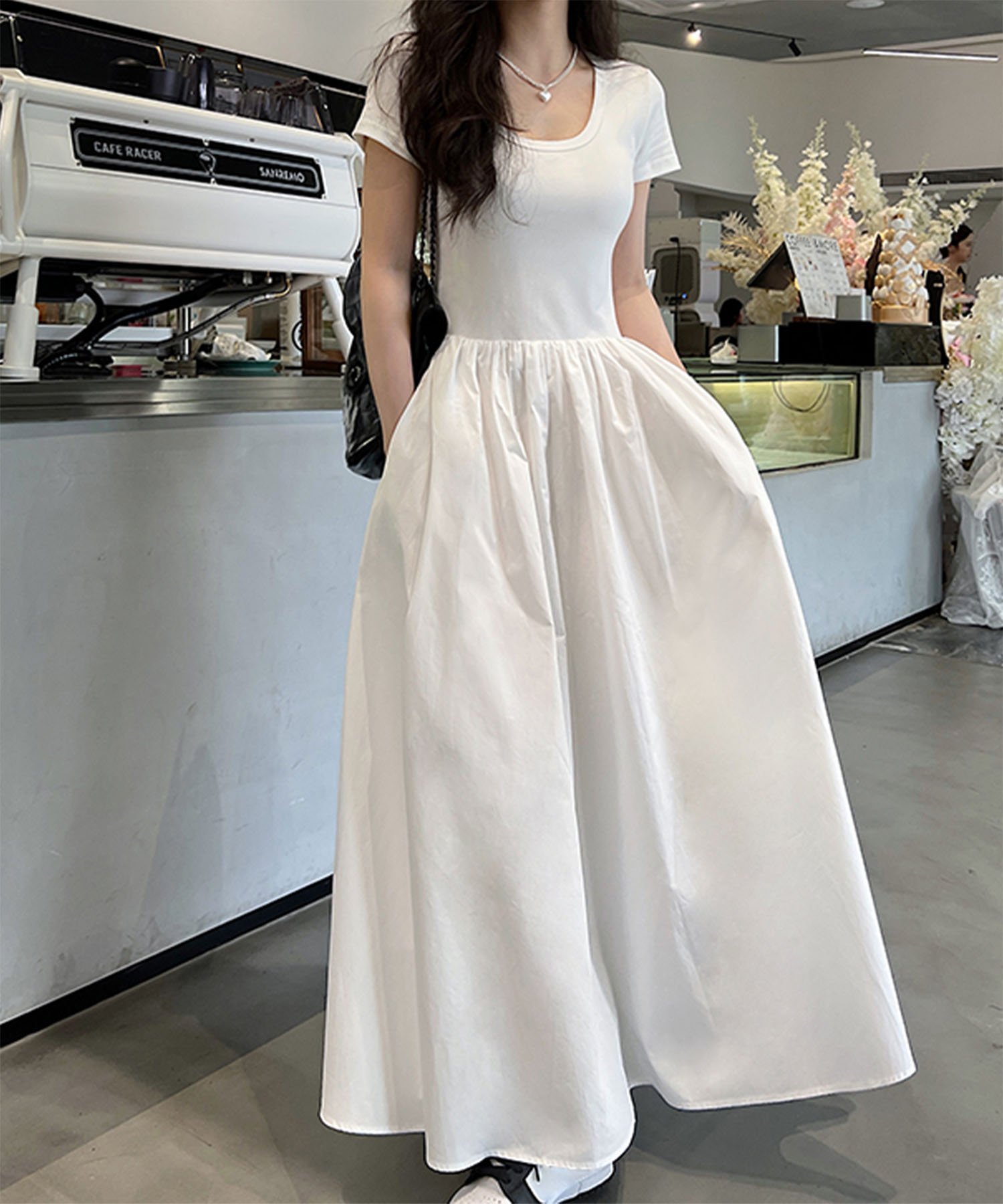 【ガール/GIRL】の異素材ドッキングフレアワンピース インテリア・キッズ・メンズ・レディースファッション・服の通販 founy(ファニー) 　ファッション　Fashion　レディースファッション　WOMEN　ワンピース　Dress　再入荷　Restock/Back In Stock/Re Arrival　エレガント 上品　Elegant　OWH|ID: prp329100004536624 ipo3291000000032058081