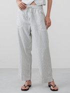 【バナナリパブリック ファクトリーストア/BANANA REPUBLIC FACTORY STORE】のBANANA REPUBLIC FACTORY STORE リネンブレンドプルオンストレートパンツ 人気、トレンドファッション・服の通販 founy(ファニー) ファッション Fashion レディースファッション WOMEN パンツ Pants サンダル Sandals シンプル Simple スニーカー Sneakers テクスチャー Texture ロング Long ワイド Wide 吸水 Water Absorption 夏 Summer thumbnail WHITE_STRIPE|ID: prp329100004536651 ipo3291000000032058238