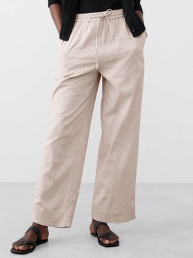 【バナナリパブリック ファクトリーストア/BANANA REPUBLIC FACTORY STORE】のBANANA REPUBLIC FACTORY STORE リネンブレンドプルオンストレートパンツ 人気、トレンドファッション・服の通販 founy(ファニー) ファッション Fashion レディースファッション Fashion for Women パンツ Pants & Trousers サンダル Sandals, Summer Shoes シンプル Simple, Minimal スニーカー Sneakers, Trainers テクスチャー Texture, Textured Fabric ロング Long, Long-Length ワイド Wide, Wide Fit 吸水 Absorbent, Quick-Dry 夏 Summer |ID:prp329100004536651