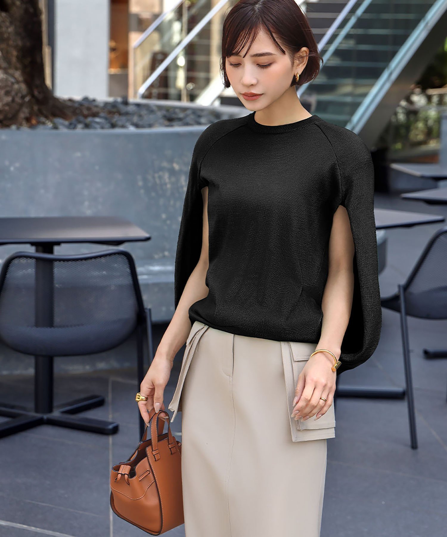 【ガール/GIRL】のケープスリットスリーブニットプルオーバー インテリア・キッズ・メンズ・レディースファッション・服の通販 founy(ファニー) 　ファッション　Fashion　レディースファッション　WOMEN　トップス・カットソー　Tops/Tshirt　ニット　Knit Tops　プルオーバー　Pullover　イエロー　Yellow　春　Spring　サマー　Summer　ベーシック　Basic　ロング　Long　ワーク　Work　おすすめ　Recommend　エレガント 上品　Elegant　ビジネス 仕事 通勤　Business　BK|ID: prp329100004536666 ipo3291000000032058369