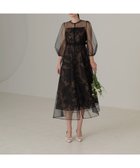 【その他のブランド/Other】のLEJA-チュールパイピングリーフベルトAラインワンピースドレス 結婚式 BLACK|ID: prp329100004536670 ipo3291000000032751183