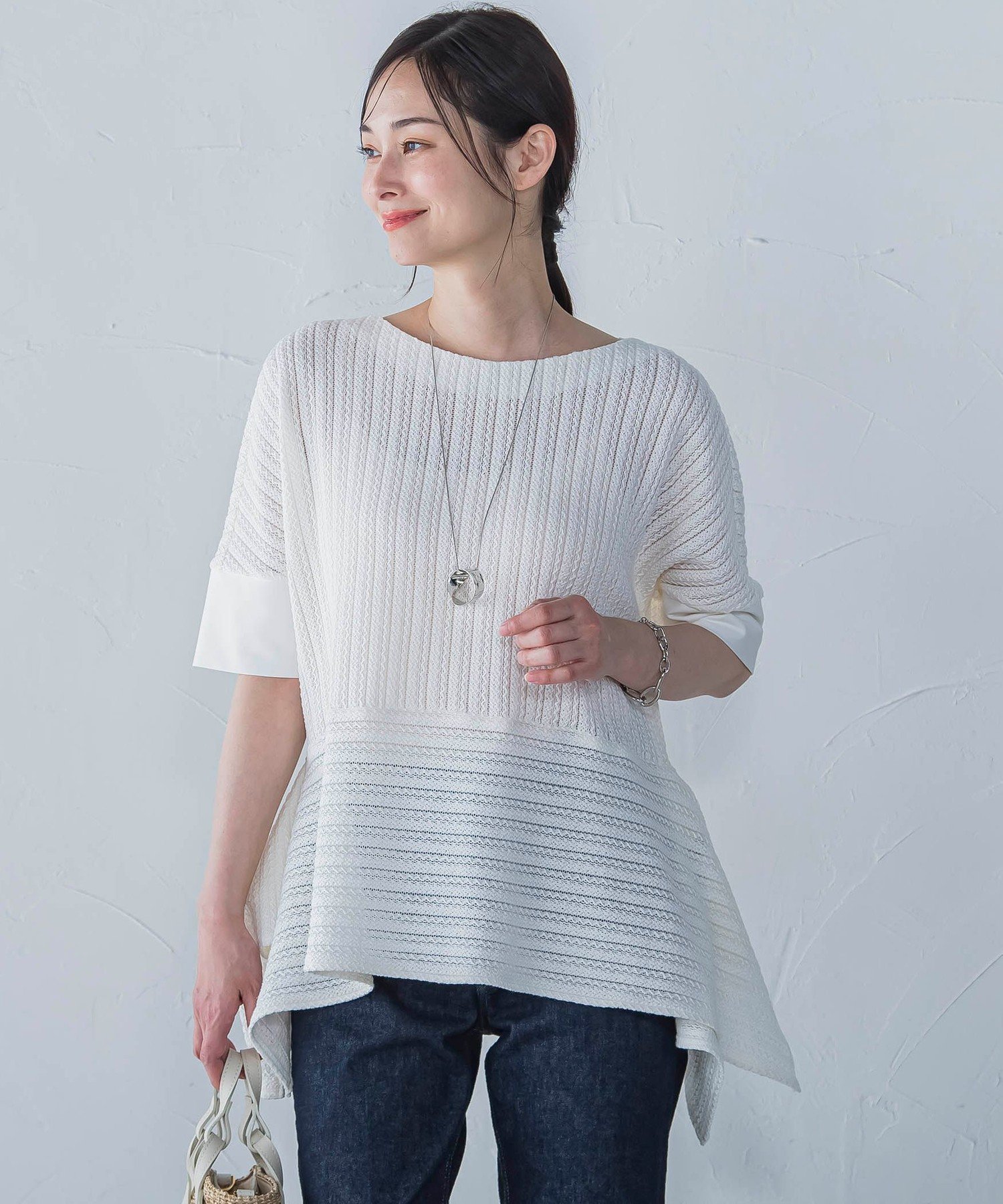 【ロートレ アモン/LAUTRE AMONT】の綿麻ラッセル5分袖ブラウス≪手洗い可能≫ インテリア・キッズ・メンズ・レディースファッション・服の通販 founy(ファニー) 　ファッション　Fashion　レディースファッション　WOMEN　トップス・カットソー　Tops/Tshirt　シャツ/ブラウス　Shirts/Blouses　ラッセル　Russell　夏　Summer　ホワイト|ID: prp329100004536697 ipo3291000000032058545