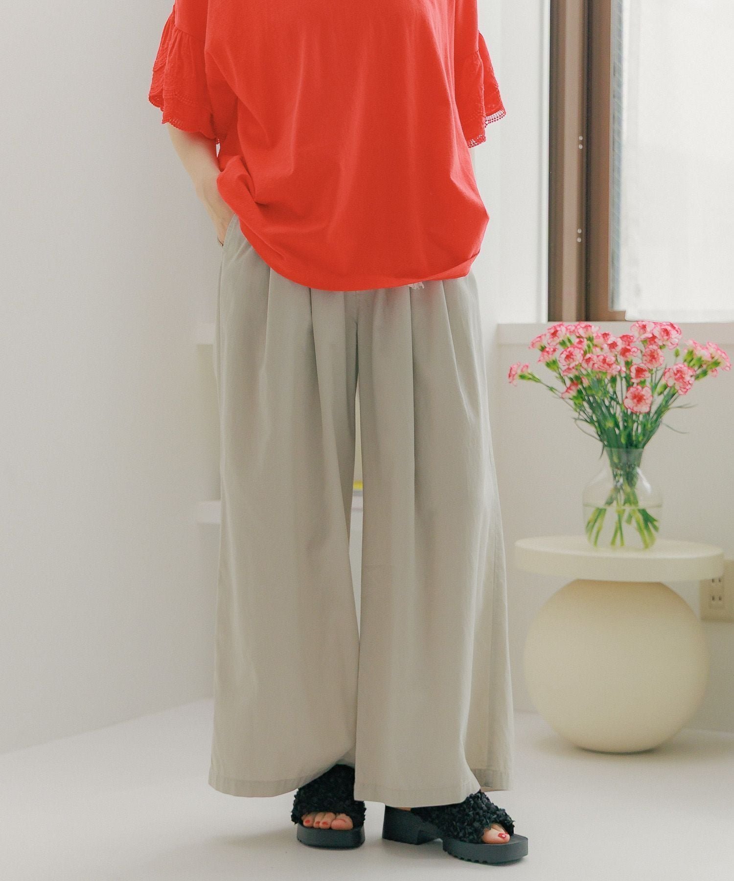 【ニコアンド/niko and】のDRYイージーワイドパンツ インテリア・キッズ・メンズ・レディースファッション・服の通販 founy(ファニー) 　ファッション　Fashion　レディースファッション　WOMEN　パンツ　Pants　おすすめ　Recommend　バランス　Balance　ボトム　Bottom　ワイド　Wide　楽ちん　Easy　グレージュ12|ID: prp329100004536727 ipo3291000000032222157
