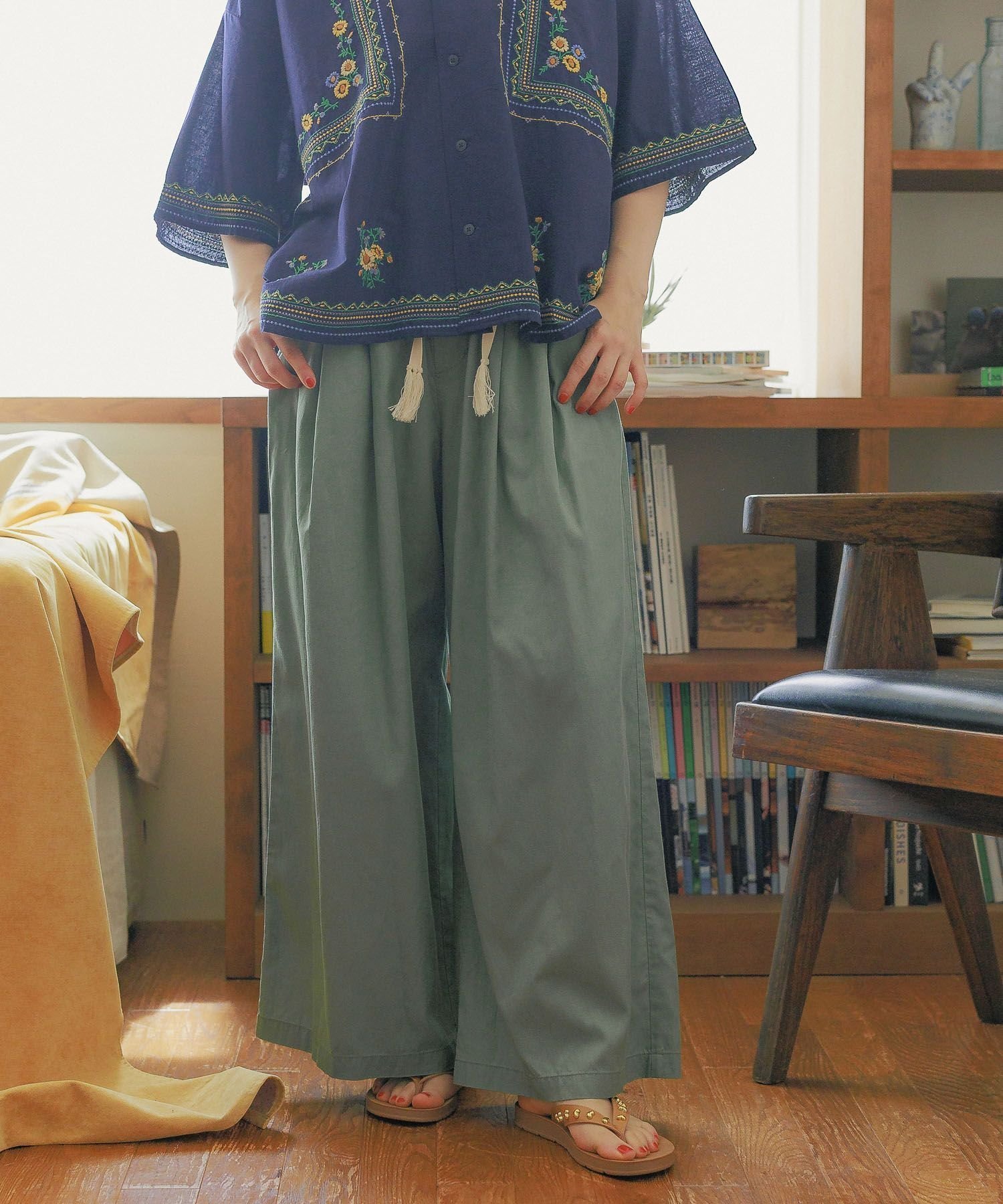 【ニコアンド/niko and】のDRYイージーワイドパンツ インテリア・キッズ・メンズ・レディースファッション・服の通販 founy(ファニー) 　ファッション　Fashion　レディースファッション　WOMEN　パンツ　Pants　おすすめ　Recommend　バランス　Balance　ボトム　Bottom　ワイド　Wide　楽ちん　Easy　カーキ78|ID: prp329100004536727 ipo3291000000032222158