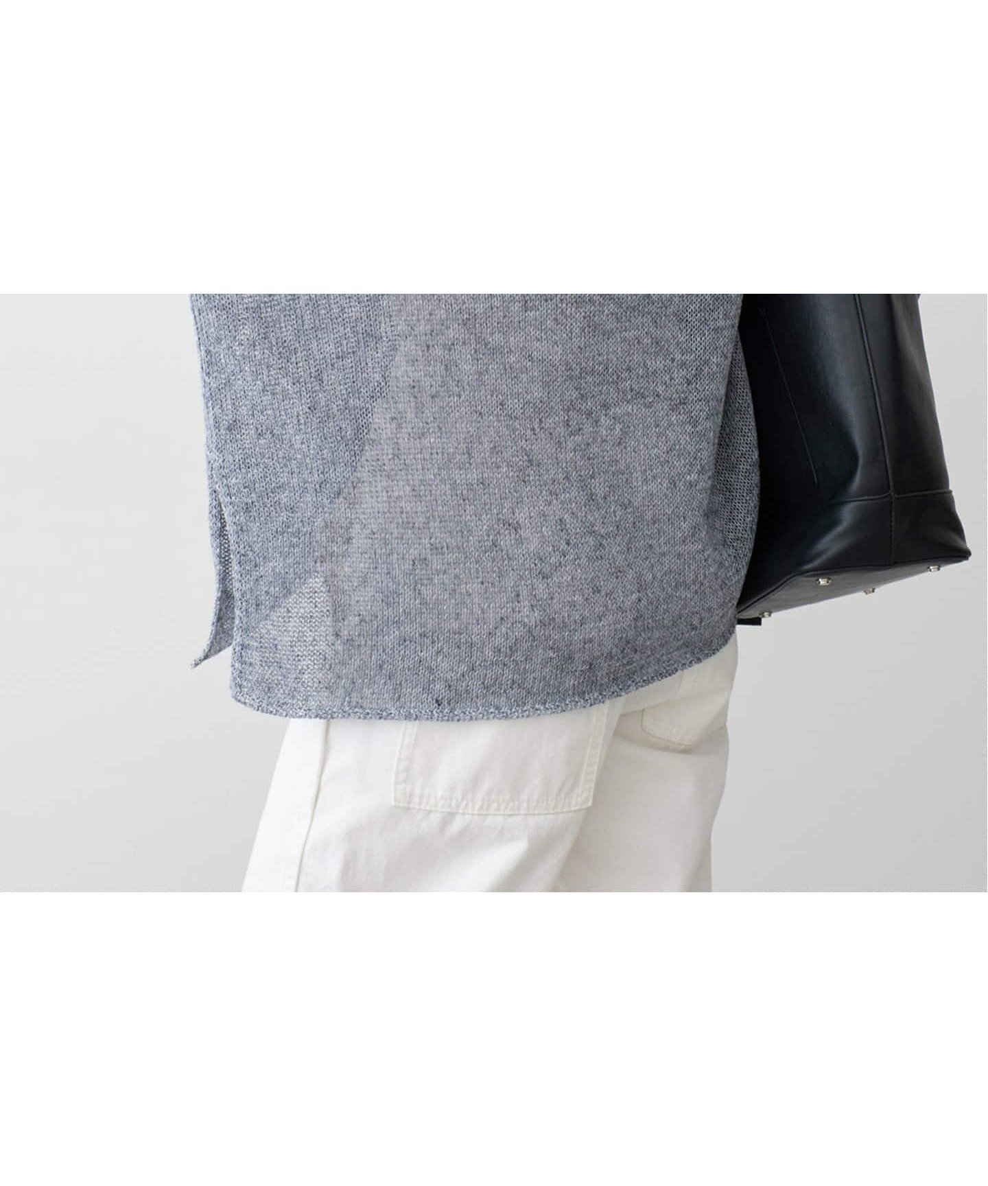 【スピック&スパン/Spick & Span】のリネンミックス2WAYプルオーバー インテリア・キッズ・メンズ・レディースファッション・服の通販 founy(ファニー) 　ファッション　Fashion　レディースファッション　WOMEN　トップス・カットソー　Tops/Tshirt　プルオーバー　Pullover　インナー　Inner　シンプル　Simple　デニム　Denim　ミックス　Mix　リネン　Linen　定番　Standard　ブルー A|ID: prp329100004536730 ipo3291000000032058763