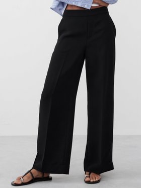 【バナナリパブリック ファクトリーストア/BANANA REPUBLIC FACTORY STORE】のBANANA REPUBLIC FACTORY STORE HAYDEN クレープ ワイドレッグパンツ 人気、トレンドファッション・服の通販 founy(ファニー) ファッション Fashion レディースファッション WOMEN パンツ Pants センター Center ワイド Wide 定番 Standard |ID:prp329100004536840