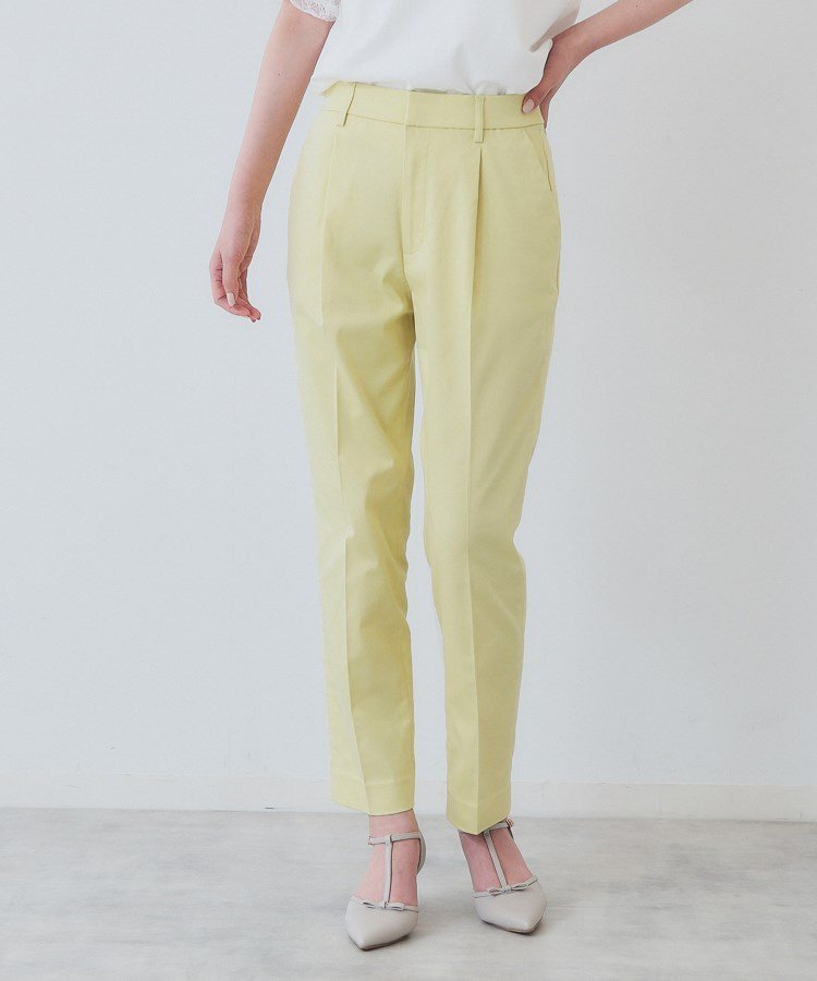 【インデックス/INDEX】の《6色展開/XS-LLサイズ》コンパクトストレッチテーパードパンツ【洗濯機洗い可/吸水速乾/透け防止/イージーアイロン】 インテリア・キッズ・メンズ・レディースファッション・服の通販 founy(ファニー) 　ファッション　Fashion　レディースファッション　Fashion for Women　パンツ　Pants & Trousers　ギンガム　Gingham, Gingham Fabric　コンパクト　Compact, Small Size　吸水　Absorbent, Quick-Dry　サテン　Satin, Glossy Fabric　シンプル　Simple, Minimal　ストレッチ　Stretch, Stretchy Fabric　センター　Center, Center Line　チェック　Check, Plaid, Tartan　フィット　Fit, Slim Fit　ポケット　Pocket, Pocket Detail　無地　Plain, Solid Color　ライトイエロー|ID: prp329100004536869 ipo3291000000032756227