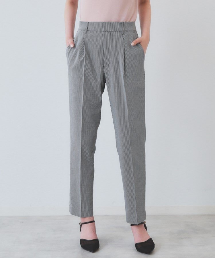 【インデックス/INDEX】の《6色展開/XS-LLサイズ》コンパクトストレッチテーパードパンツ【洗濯機洗い可/吸水速乾/透け防止/イージーアイロン】 インテリア・キッズ・メンズ・レディースファッション・服の通販 founy(ファニー) 　ファッション　Fashion　レディースファッション　Fashion for Women　パンツ　Pants & Trousers　ギンガム　Gingham, Gingham Fabric　コンパクト　Compact, Small Size　吸水　Absorbent, Quick-Dry　サテン　Satin, Glossy Fabric　シンプル　Simple, Minimal　ストレッチ　Stretch, Stretchy Fabric　センター　Center, Center Line　チェック　Check, Plaid, Tartan　フィット　Fit, Slim Fit　ポケット　Pocket, Pocket Detail　無地　Plain, Solid Color　ブラック|ID: prp329100004536869 ipo3291000000032756230