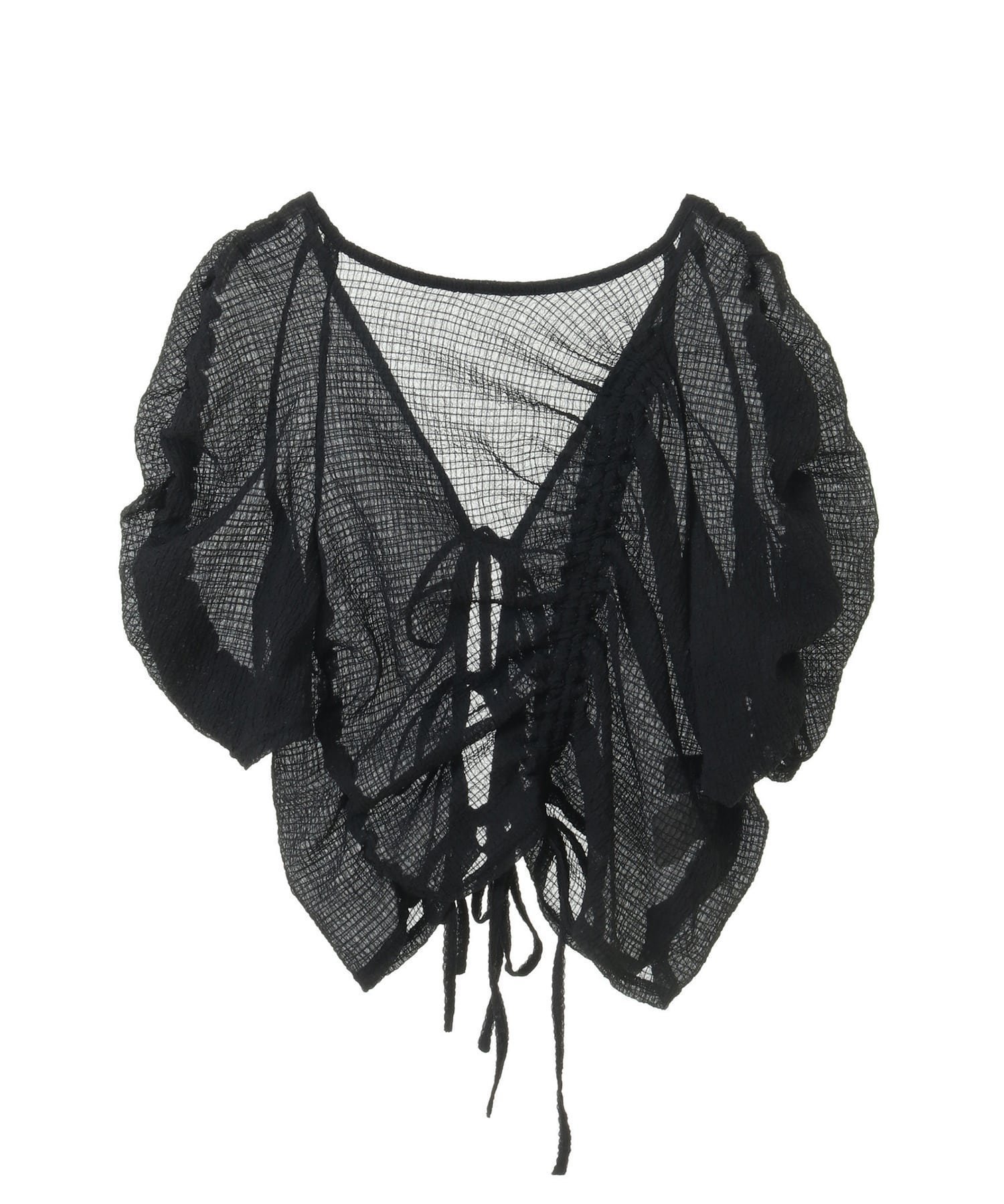 【コンバーストウキョウ/CONVERSE TOKYO】の【HL】2WAY SHIRRING SHEER BLOUSE インテリア・キッズ・メンズ・レディースファッション・服の通販 founy(ファニー) 　ファッション　Fashion　レディースファッション　Fashion for Women　ギャザー　Gathered, Ruffled　コンパクト　Compact, Small Size　シャーリング　Shirring, Ruched　シンプル　Simple, Minimal　ボトム　Bottoms, Lower Wear　リボン　Ribbon, Bow　ワイド　Wide, Wide Fit　ブラック|ID: prp329100004536880 ipo3291000000032738930