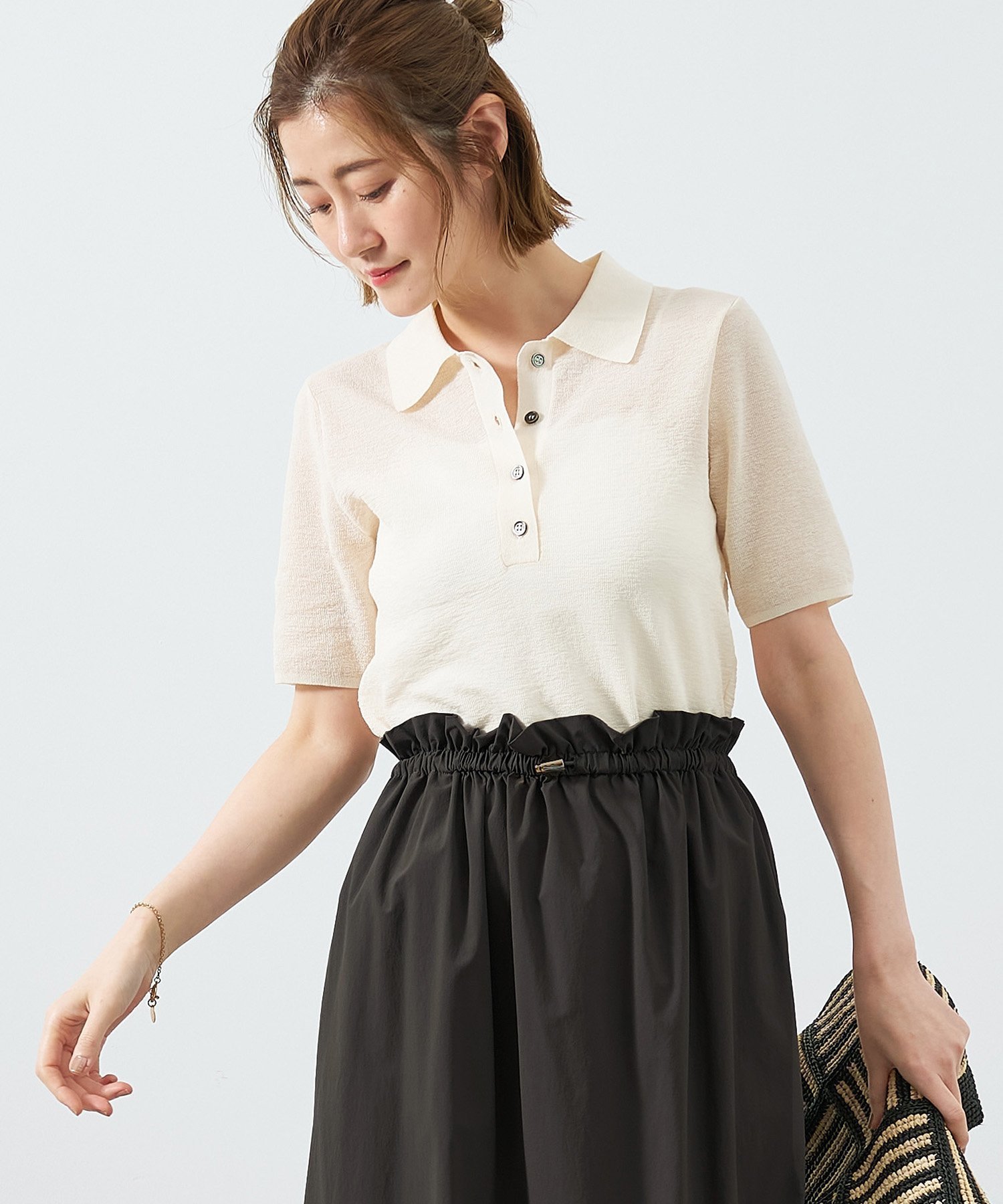 【マイカ ディール/MICA & DEAL】のシアーニットポロシャツ 人気、トレンドファッション・服の通販 founy(ファニー) 　ファッション　Fashion　レディースファッション　Ladies' Fashion Online　トップス・カットソー　Tops/Tshirt　ニット　Knit Tops　シャツ/ブラウス　Shirts/Blouses　ポロシャツ　Polo Shirts　インナー　Inner　キャミソール　Camisole　コンパクト　Compact　シアー　Sheer　タンク　Tank　おすすめ　Recommend　夏　Summer　 other-1|ID: prp329100004536885 ipo3291000000032673054