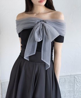 【クリア/clear】のチュールリボンデザインニットトップス 人気、トレンドファッション・服の通販 founy(ファニー) ファッション Fashion レディースファッション WOMEN トップス・カットソー Tops/Tshirt ニット Knit Tops おすすめ Recommend オフショル Off Shoulder チュール Tulle ネックレス Necklace フェミニン Feminine フレア Flare マーメイド Mermaid |ID:prp329100004536906