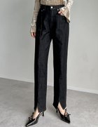 【リエディ/Re:EDIT】のセンタースリットリサイクルデニム 人気、トレンドファッション・服の通販 founy(ファニー) ファッション Fashion レディースファッション WOMEN コンパクト Compact スリット Slit スリム Slim センター Center デニム Denim バランス Balance 再入荷 Restock/Back In Stock/Re Arrival thumbnail ブラック|ID: prp329100004536920 ipo3291000000032059841