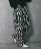【スマイルオーキッド/SMILE ORCHID】のリネンタッチウェーブ柄プリントラフパンツ 人気、トレンドファッション・服の通販 founy(ファニー) ファッション Fashion レディースファッション WOMEN パンツ Pants ウェーブ Wave オレンジ Orange リネン Linen 今季 This Season thumbnail ブラック|ID: prp329100004536952 ipo3291000000032060020