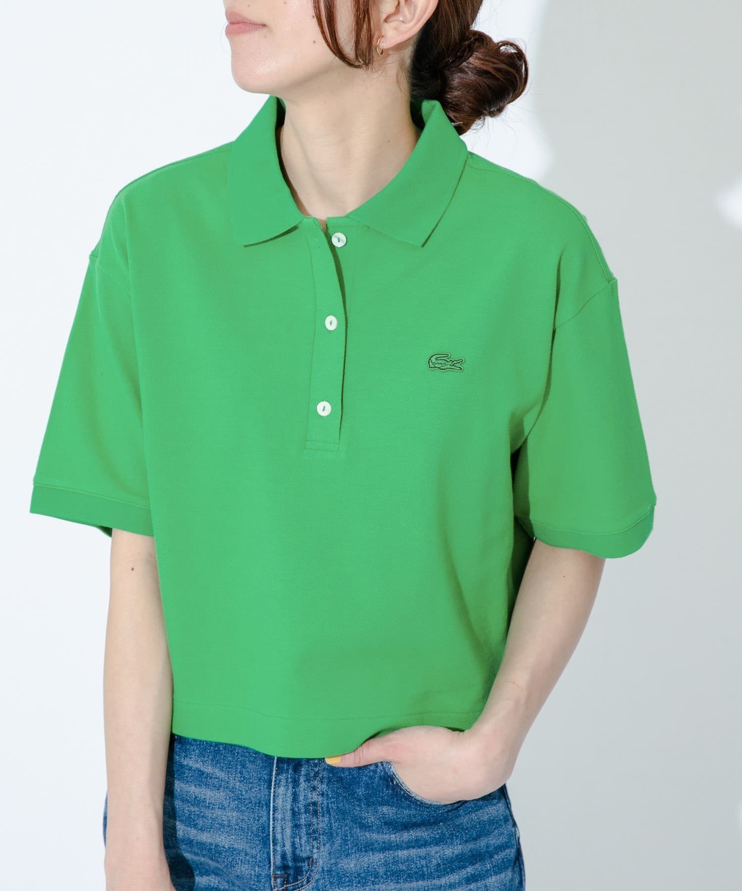 【サニーレーベル/Sonny Label / URBAN RESEARCH】のLACOSTE ショートポロシャツ インテリア・キッズ・メンズ・レディースファッション・服の通販 founy(ファニー) 　ファッション　Fashion　レディースファッション　WOMEN　トップス・カットソー　Tops/Tshirt　シャツ/ブラウス　Shirts/Blouses　ポロシャツ　Polo Shirts　2025年　2025　2025春夏・S/S　Ss,Spring/Summer,2025　ショート　Short　シンプル　Simple　トレンド　Trend　フィット　Fit　フェミニン　Feminine　ポロシャツ　Polo Shirt　モダン　Modern　ワイド　Wide　ワンポイント　One Point　夏　Summer　S/S・春夏　Ss・Spring/Summer　鹿の子　Pique　CALATHEA|ID: prp329100004536958 ipo3291000000032060042