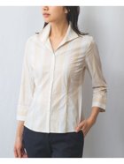 【ナラ カミーチェ/NARACAMICIE】のラメストライプスタンドカラー七分袖シャツ 人気、トレンドファッション・服の通販 founy(ファニー) ファッション Fashion レディースファッション WOMEN トップス・カットソー Tops/Tshirt シャツ/ブラウス Shirts/Blouses おすすめ Recommend エレガント 上品 Elegant シェイプ Shape スタンド Stand ストレッチ Stretch thumbnail ベージュ|ID: prp329100004536975 ipo3291000000032060136