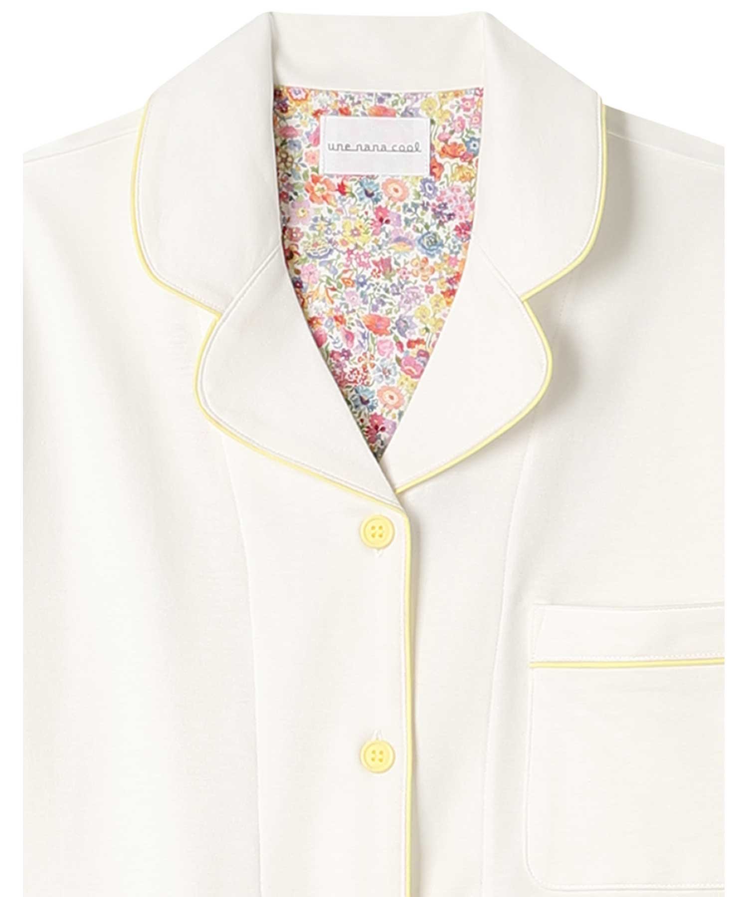 【ウンナナクール/une nana cool】の【綿100%】やわらかバズインレーパジャマ MADE WITH LIBERTY FABRIC インテリア・キッズ・メンズ・レディースファッション・服の通販 founy(ファニー) 　ファッション　Fashion　レディースファッション　WOMEN　パイピング　Piping　パジャマ　Pajamas　プリント　Print　リラックス　Relax　おすすめ　Recommend　ホワイト|ID: prp329100004536979 ipo3291000000032060183
