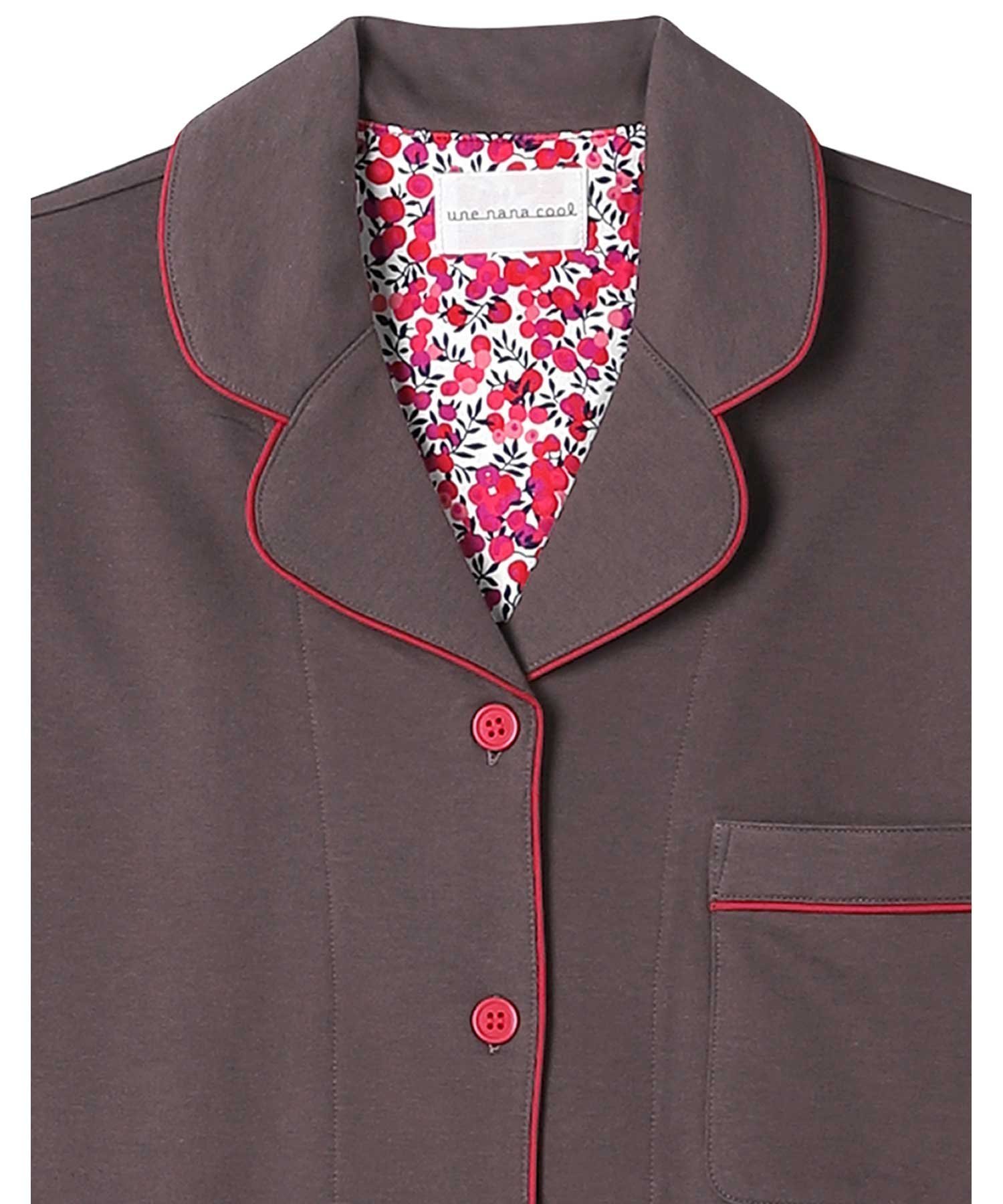 【ウンナナクール/une nana cool】の【綿100%】やわらかバズインレーパジャマ MADE WITH LIBERTY FABRIC インテリア・キッズ・メンズ・レディースファッション・服の通販 founy(ファニー) 　ファッション　Fashion　レディースファッション　WOMEN　パイピング　Piping　パジャマ　Pajamas　プリント　Print　リラックス　Relax　おすすめ　Recommend　ダークブラウン|ID: prp329100004536979 ipo3291000000032060185