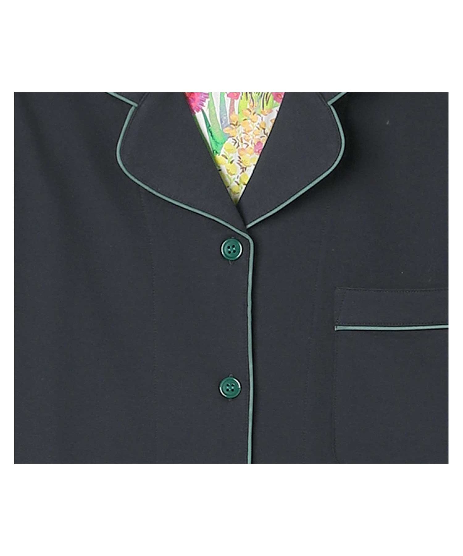 【ウンナナクール/une nana cool】の【綿100%】やわらかバズインレーパジャマ MADE WITH LIBERTY FABRIC インテリア・キッズ・メンズ・レディースファッション・服の通販 founy(ファニー) 　ファッション　Fashion　レディースファッション　WOMEN　パイピング　Piping　パジャマ　Pajamas　プリント　Print　リラックス　Relax　おすすめ　Recommend　ダークオリーブ|ID: prp329100004536979 ipo3291000000032060186