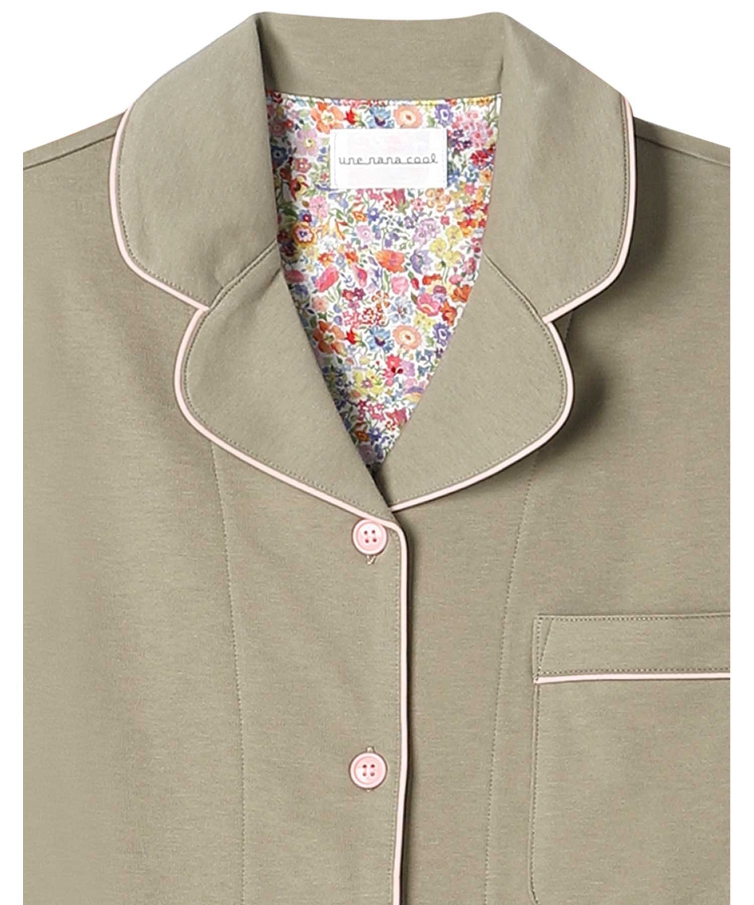 【ウンナナクール/une nana cool】の【綿100%】やわらかバズインレーパジャマ MADE WITH LIBERTY FABRIC インテリア・キッズ・メンズ・レディースファッション・服の通販 founy(ファニー) 　ファッション　Fashion　レディースファッション　WOMEN　パイピング　Piping　パジャマ　Pajamas　プリント　Print　リラックス　Relax　おすすめ　Recommend　カーキ|ID: prp329100004536979 ipo3291000000032060192
