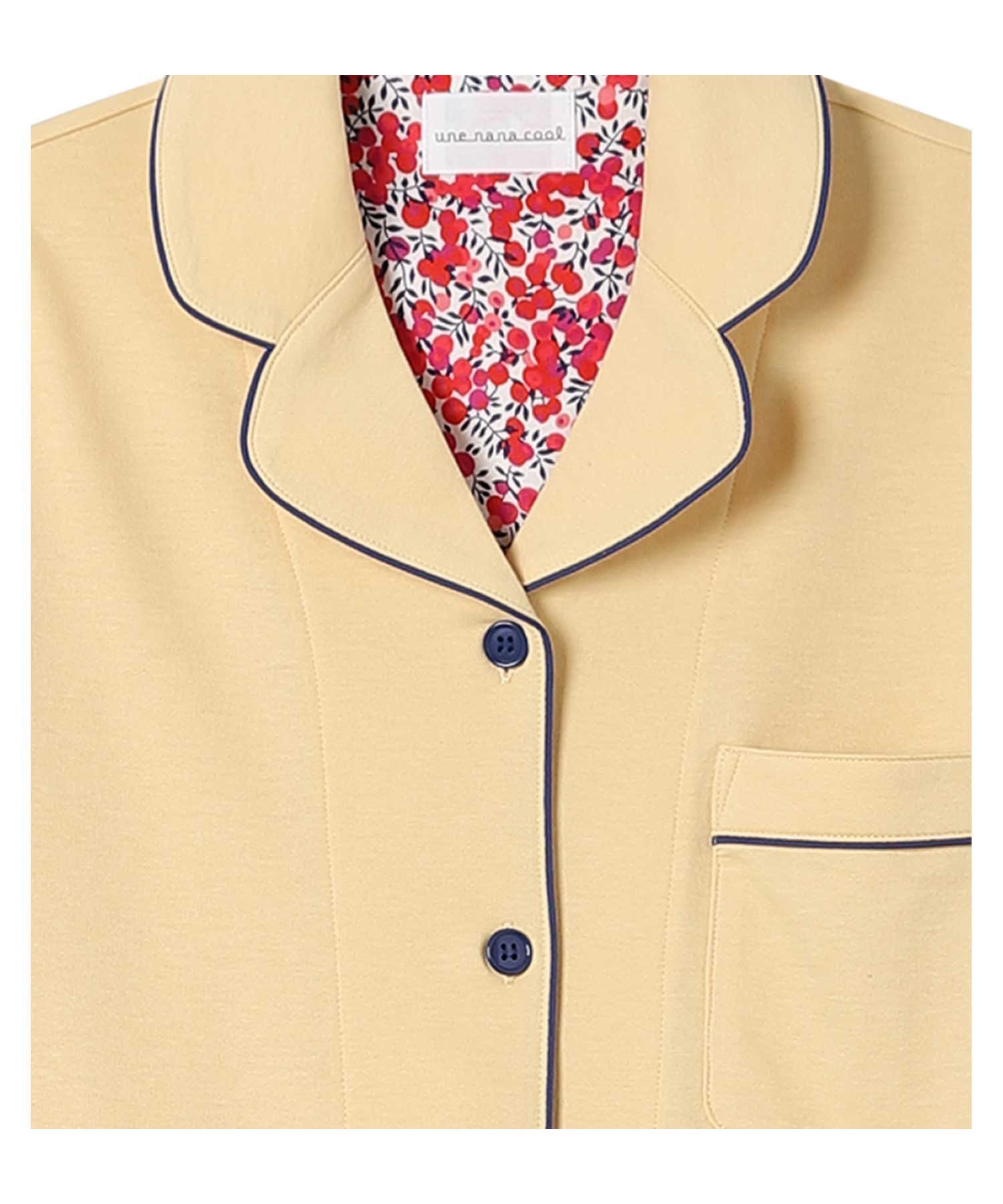 【ウンナナクール/une nana cool】の【綿100%】やわらかバズインレーパジャマ MADE WITH LIBERTY FABRIC インテリア・キッズ・メンズ・レディースファッション・服の通販 founy(ファニー) 　ファッション　Fashion　レディースファッション　WOMEN　パイピング　Piping　パジャマ　Pajamas　プリント　Print　リラックス　Relax　おすすめ　Recommend　イエロー|ID: prp329100004536979 ipo3291000000032060194