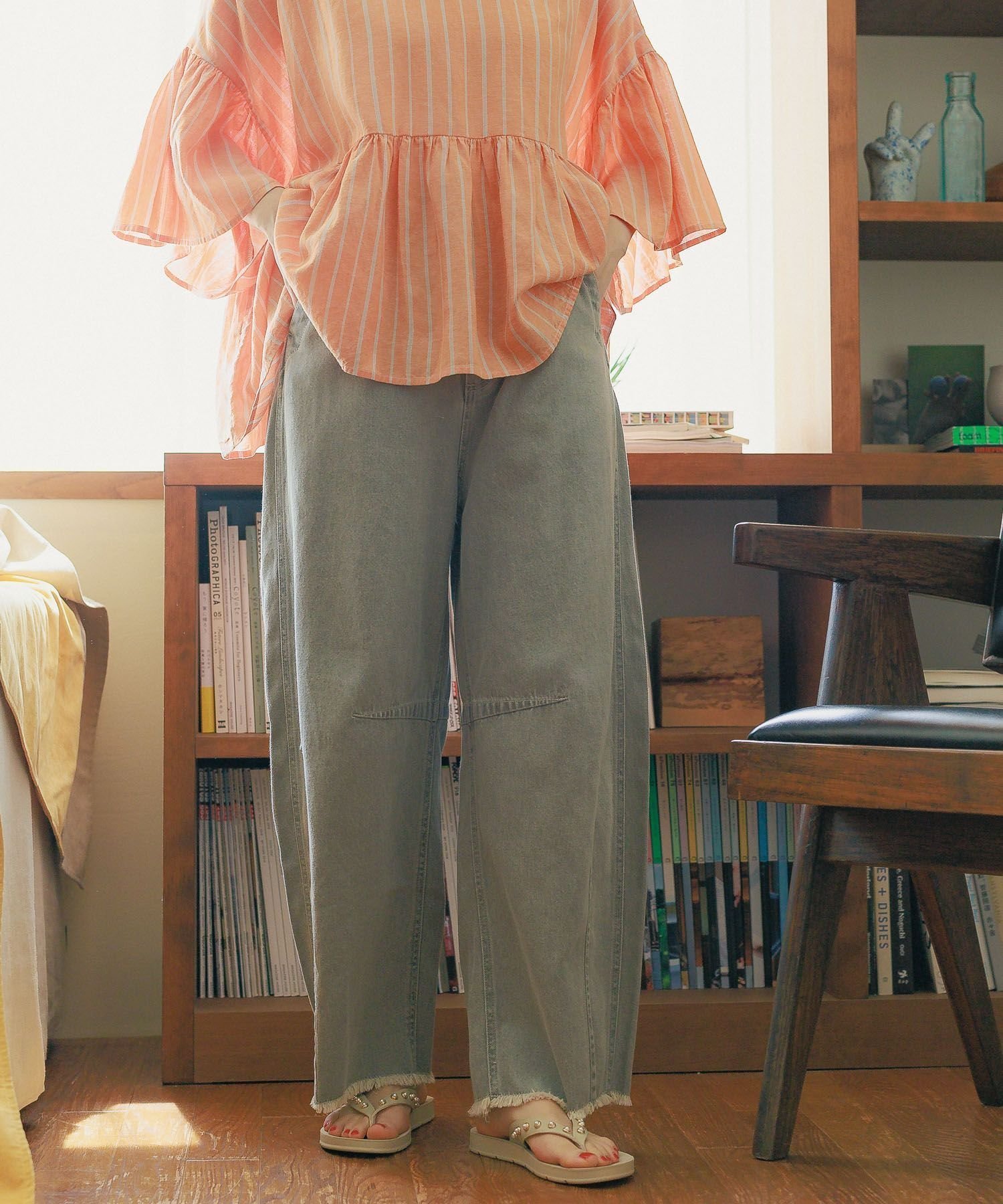 【ニコアンド/niko and】のセルフカットバレルパンツ インテリア・キッズ・メンズ・レディースファッション・服の通販 founy(ファニー) 　ファッション　Fashion　レディースファッション　WOMEN　パンツ　Pants　おすすめ　Recommend　なめらか　Smooth　デニム　Denim　トレンド　Trend　フリンジ　Fringe　ボトム　Bottom　ロング　Long　定番　Standard　グレーデニム12|ID: prp329100004536981 ipo3291000000032060196