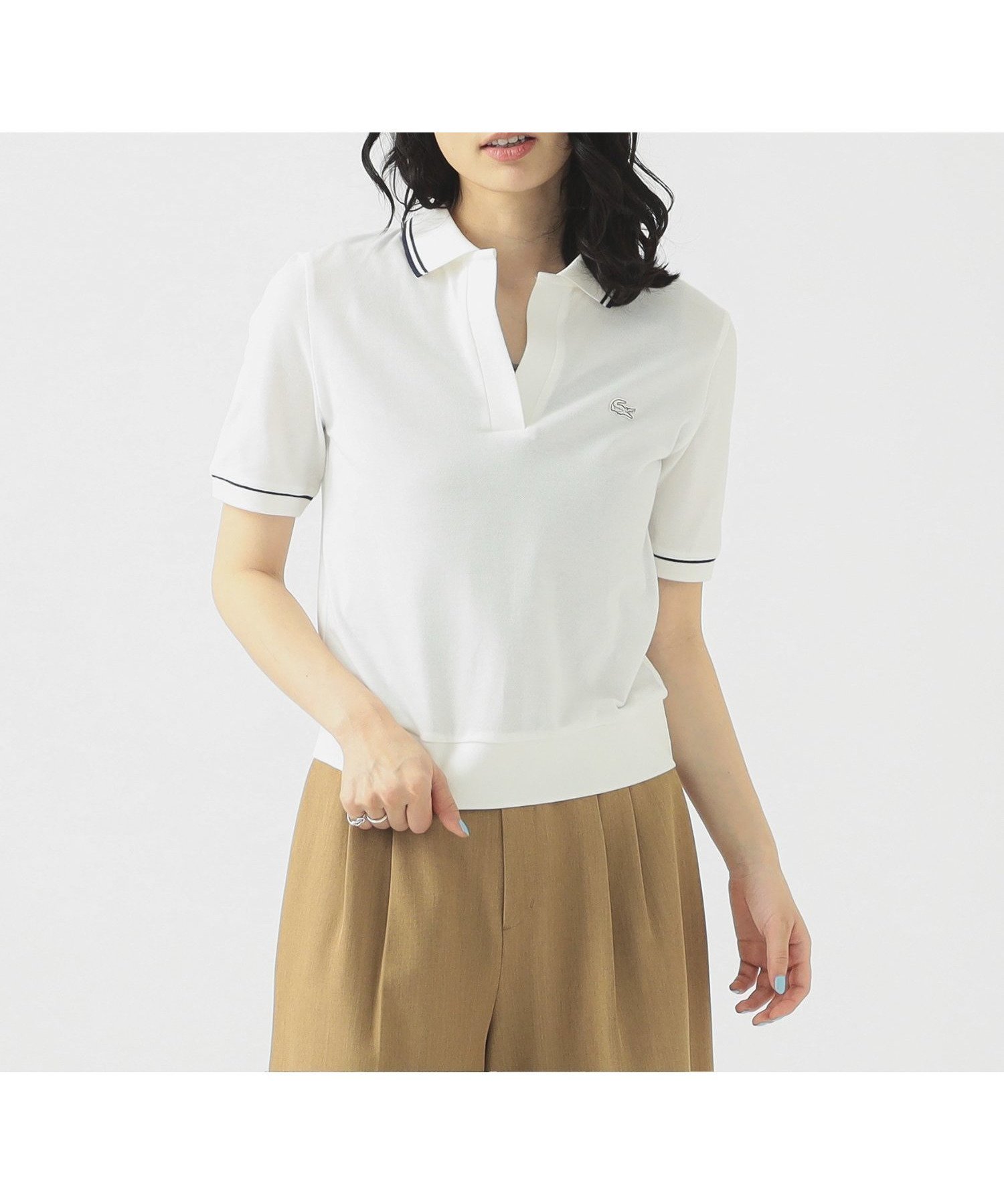 【ビーミングライフストアバイビームス/B:MING LIFE STORE by BEAMS】のLACOSTE / Vネック ポロシャツ(M~L) 25SS 春 母の日 おでかけ インテリア・キッズ・メンズ・レディースファッション・服の通販 founy(ファニー) 　ファッション　Fashion　レディースファッション　WOMEN　トップス・カットソー　Tops/Tshirt　シャツ/ブラウス　Shirts/Blouses　ポロシャツ　Polo Shirts　Vネック　V-Neck　2025年　2025　2025春夏・S/S　Ss,Spring/Summer,2025　シンプル　Simple　ストレッチ　Stretch　スラックス　Slacks　デニム　Denim　ポロシャツ　Polo Shirt　リブニット　Rib Knit　春　Spring　鹿の子　Pique　FLOUR|ID: prp329100004536988 ipo3291000000032060302