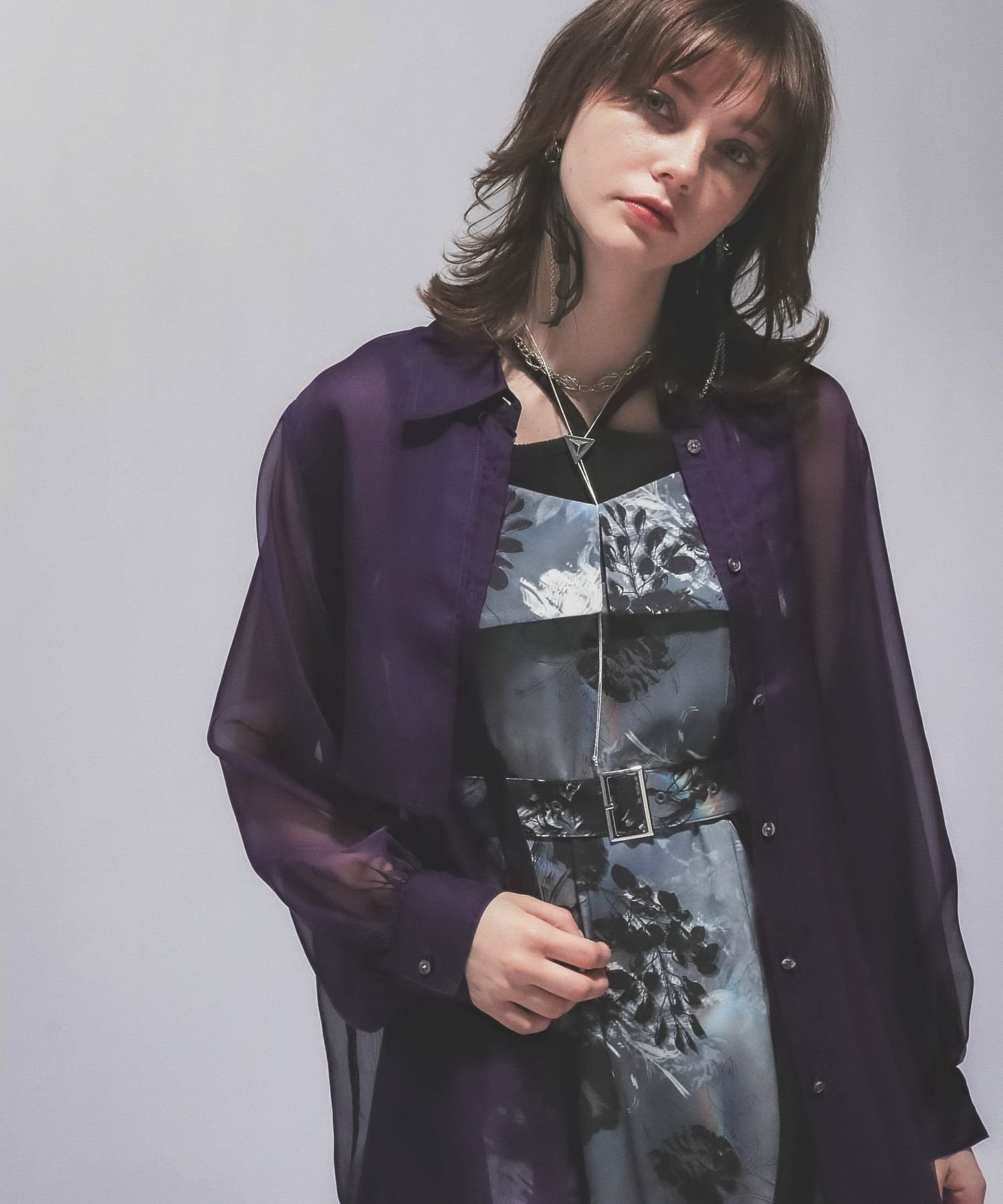 【ハレ/HARE】のシアープリーツシャツ インテリア・キッズ・メンズ・レディースファッション・服の通販 founy(ファニー) 　ファッション　Fashion　レディースファッション　Ladies' Fashion Online　トップス・カットソー　Tops/Tshirt　シャツ/ブラウス　Shirts/Blouses　おすすめ　Recommend　インナー　Inner　シフォン　Chiffon　ダブル　Double　プリーツ　Pleats　ヨーク　Yoke　人気　Popularity　夏　Summer　定番　Standard　羽織　Haori　パープル96|ID: prp329100004536993 ipo3291000000032598108