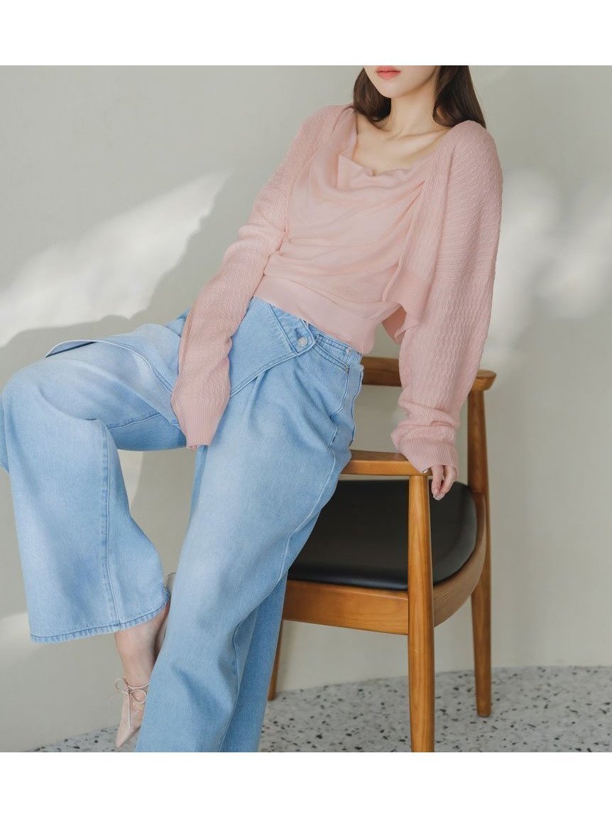 【スナイデル/SNIDEL】のアシメアンサンブル インテリア・キッズ・メンズ・レディースファッション・服の通販 founy(ファニー) 　ファッション　Fashion　レディースファッション　Fashion for Women　トップス・カットソー　Cut & Sew Tops　アンサンブルニット　Knit Ensembles & Twin Sets　おすすめ　Recommended / Our Picks　アンサンブル　Ensemble Set　ウェーブ　Wavy Pattern　カーディガン　Cardigan, Knitwear　キャミソール　Camisole, Spaghetti Strap Top　クロップド　Cropped, Short Length　ドレープ　Drape, Draping Fabric　バランス　Balance, Style Balance　ボトム　Bottoms, Lower Wear　春　Spring　LPNK[061]|ID: prp329100004536996 ipo3291000000033670765