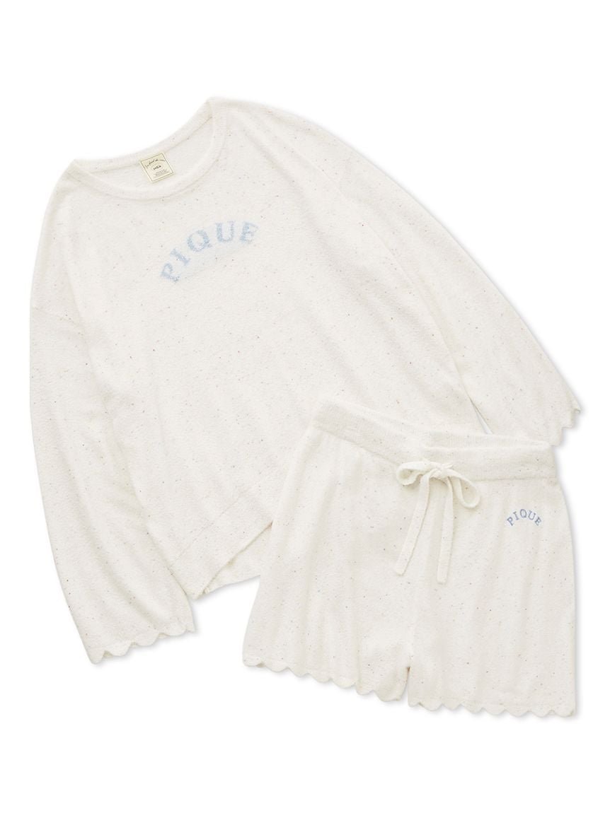 【ジェラート ピケ/gelato pique】のスムーズィーネッププルオーバー ショートパンツセット 人気、トレンドファッション・服の通販 founy(ファニー) 　ファッション　Fashion　レディースファッション　WOMEN　パンツ　Pants　ハーフ / ショートパンツ　Short Pants　おすすめ　Recommend　なめらか　Smooth　カラフル　Colorful　ギフト プレゼント　Gift Present　ショート　Short　スカラップ　Scalloped　セットアップ　Set Up　ネップ　Nep Yarn　モチーフ　Motif　ラベンダー　Lavender　春　Spring　 other-1|ID: prp329100004537001 ipo3291000000032237499