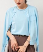 【ノーリーズ/NOLLEY'S】の《アンサンブル対応/手洗い可能》綿ポリポケ付きCクルーネックカーディガン サックス|ID: prp329100004537007 ipo3291000000032060455