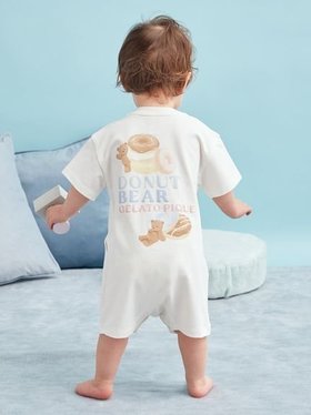 【ジェラート ピケ/gelato pique / KIDS】の【BABY】ドーナツベア柄ロンパース 人気、トレンドファッション・服の通販 founy(ファニー) ファッション Fashion キッズファッション KIDS ロンパース Rompers |ID:prp329100004537022