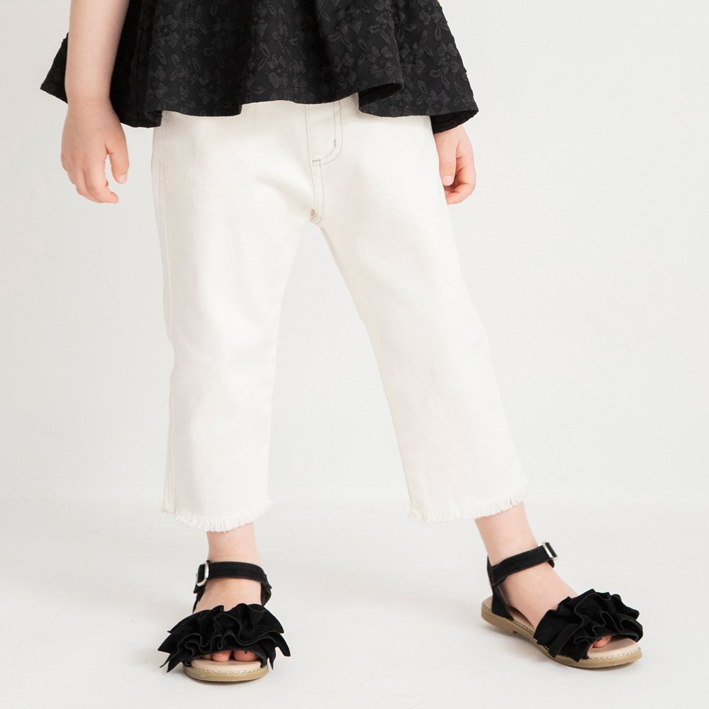 【ブランシェス/branshes / KIDS】の裾フリンジクロップドパンツ インテリア・キッズ・メンズ・レディースファッション・服の通販 founy(ファニー) 　ファッション　Fashion　キッズファッション　KIDS　ボトムス　Bottoms/Kids　おすすめ　Recommend　シンプル　Simple　デニム　Denim　トレンド　Trend　フリンジ　Fringe　ヴィンテージ　Vintage　夏　Summer　春　Spring　S/S・春夏　Ss・Spring/Summer　アイボリー|ID: prp329100004537032 ipo3291000000032060629