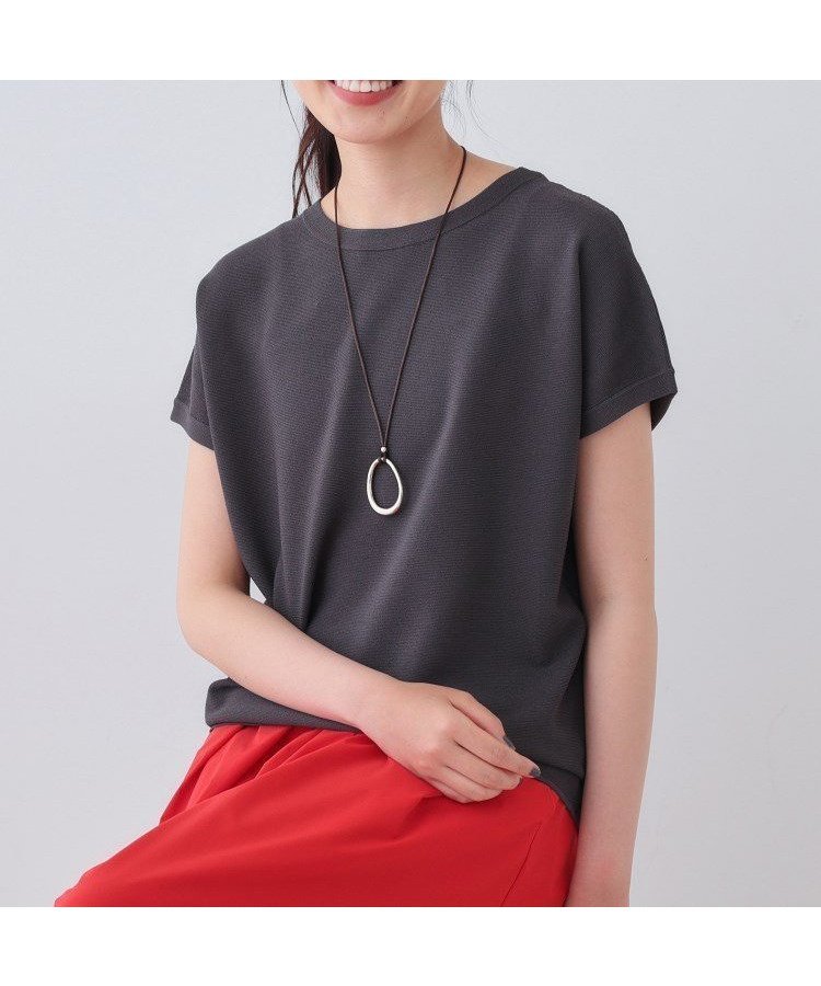 【インディヴィ/INDIVI】の新色登場!【洗える/清涼感】レーヨンストレッチ フレンチスリーブニット インテリア・キッズ・メンズ・レディースファッション・服の通販 founy(ファニー) 　ファッション　Fashion　レディースファッション　Fashion for Women　トップス・カットソー　Cut & Sew Tops　ニット　Knit Tops & Sweaters　洗える　Machine Washable　ストレッチ　Stretch, Stretchy Fabric　定番　Standard, Basic Item　人気　Popular, Best Seller　バランス　Balance, Style Balance　ボトム　Bottoms, Lower Wear　ボーダー　Border, Stripe　無地　Plain, Solid Color　ロング　Long, Long-Length　夏　Summer　チャコールグレー|ID: prp329100004537046 ipo3291000000033606499