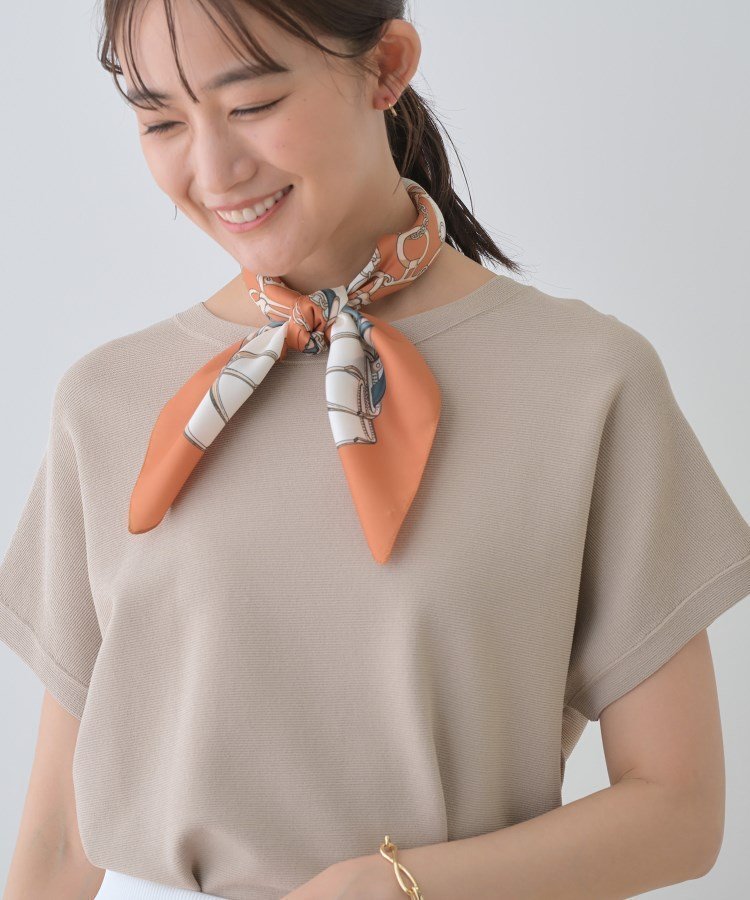 【インディヴィ/INDIVI】の新色登場!【洗える/清涼感】レーヨンストレッチ フレンチスリーブニット インテリア・キッズ・メンズ・レディースファッション・服の通販 founy(ファニー) 　ファッション　Fashion　レディースファッション　Fashion for Women　トップス・カットソー　Cut & Sew Tops　ニット　Knit Tops & Sweaters　洗える　Machine Washable　ストレッチ　Stretch, Stretchy Fabric　定番　Standard, Basic Item　人気　Popular, Best Seller　バランス　Balance, Style Balance　ボトム　Bottoms, Lower Wear　ボーダー　Border, Stripe　無地　Plain, Solid Color　ロング　Long, Long-Length　夏　Summer　グレージュ|ID: prp329100004537046 ipo3291000000033606503