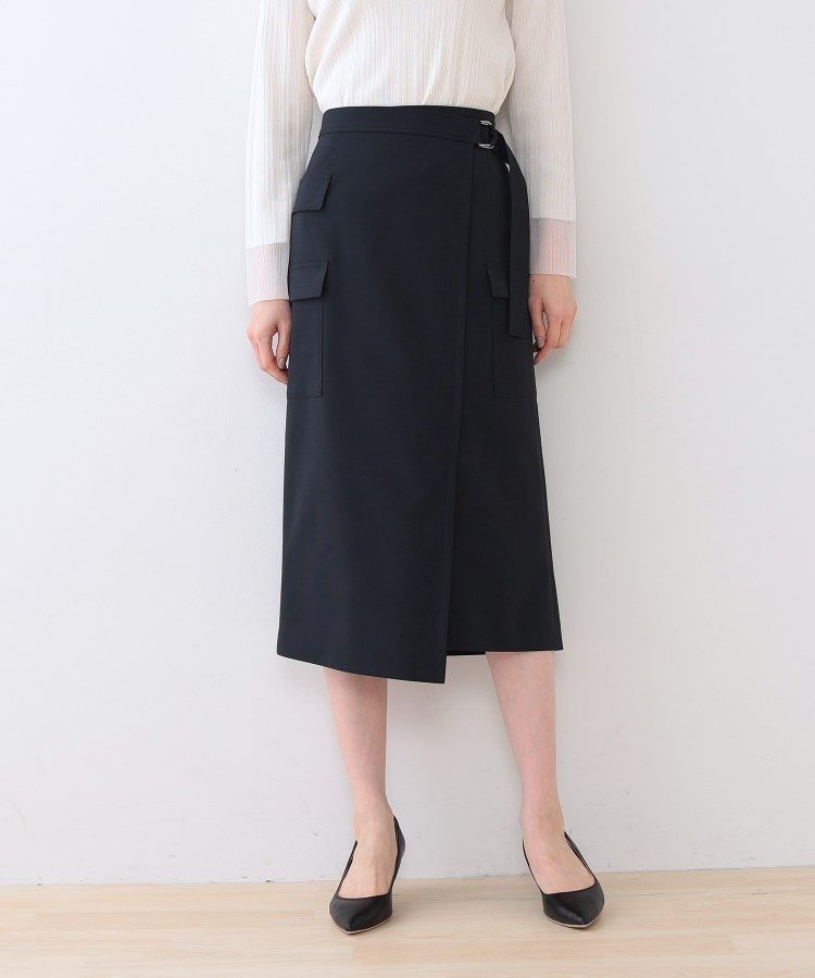 【インディヴィ/INDIVI】の春SALE!【洗える/アシメ/SETUP可能】カーゴデザインスカート インテリア・キッズ・メンズ・レディースファッション・服の通販 founy(ファニー) 　ファッション　Fashion　レディースファッション　Fashion for Women　セットアップ　Matching Sets　スカート・ミニ/ミディ/マキシ　Skirts / Mini, Midi & Maxi Skirts　おすすめ　Recommended / Our Picks　アシンメトリー　Asymmetrical Style　コンパクト　Compact, Small Size　ショート　Short, Short Length　ジャケット　Jacket, Outerwear　トレンド　Trend, Trending Now　パッチ　Patch, Appliqué　ポケット　Pocket, Pocket Detail　ラップ　Wrap, Wrap Design　ロング　Long, Long-Length　人気　Popular, Best Seller　冬　Winter / This Winter　春　Spring　洗える　Machine Washable　ビジネス 仕事 通勤　Business / Work / Commuting　ネイビー|ID: prp329100004537057 ipo3291000000032748338