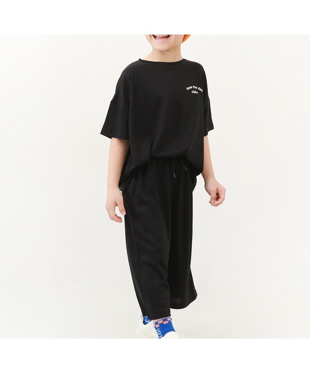 【デビロック/devirock / KIDS】の【ワンマイルにも】めちゃ涼しい着丈が選べるパジャマ インテリア・キッズ・メンズ・レディースファッション・服の通販 founy(ファニー) 　ファッション　Fashion　キッズファッション　KIDS　おすすめ　Recommend　ストレッチ　Stretch　セットアップ　Set Up　パジャマ　Pajamas　メッシュ　Mesh　003-ミドル-ブラック|ID: prp329100004537084 ipo3291000000032061010