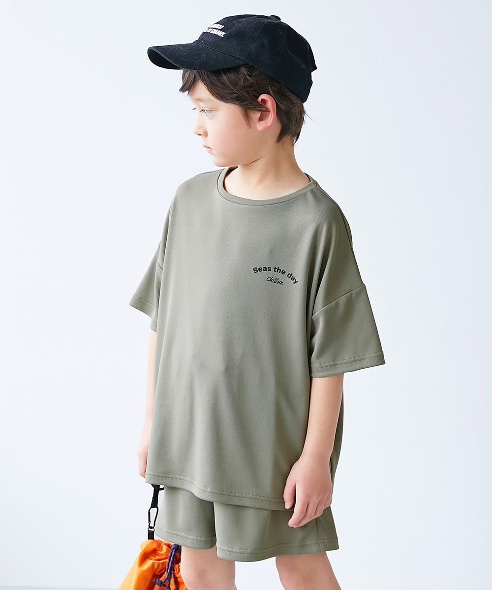 【デビロック/devirock / KIDS】の【ワンマイルにも】めちゃ涼しい着丈が選べるパジャマ インテリア・キッズ・メンズ・レディースファッション・服の通販 founy(ファニー) 　ファッション　Fashion　キッズファッション　KIDS　おすすめ　Recommend　ストレッチ　Stretch　セットアップ　Set Up　パジャマ　Pajamas　メッシュ　Mesh　005-ショート-Lカーキ|ID: prp329100004537084 ipo3291000000032061012