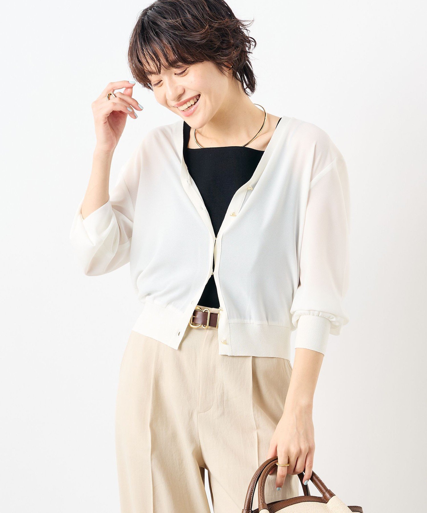 【ノーリーズ/NOLLEY'S】の《手洗い可能》シフォンVネックカーディガン インテリア・キッズ・メンズ・レディースファッション・服の通販 founy(ファニー) 　ファッション　Fashion　レディースファッション　WOMEN　トップス・カットソー　Tops/Tshirt　カーディガン　Cardigans　Vネック　V-Neck　2025年　2025　2025春夏・S/S　Ss,Spring/Summer,2025　おすすめ　Recommend　カーディガン　Cardigan　シフォン　Chiffon　トレンド　Trend　ベーシック　Basic　エレガント 上品　Elegant　春　Spring　ビジネス 仕事 通勤　Business　長袖　Long Sleeve　オフホワイト|ID: prp329100004537090 ipo3291000000032061037
