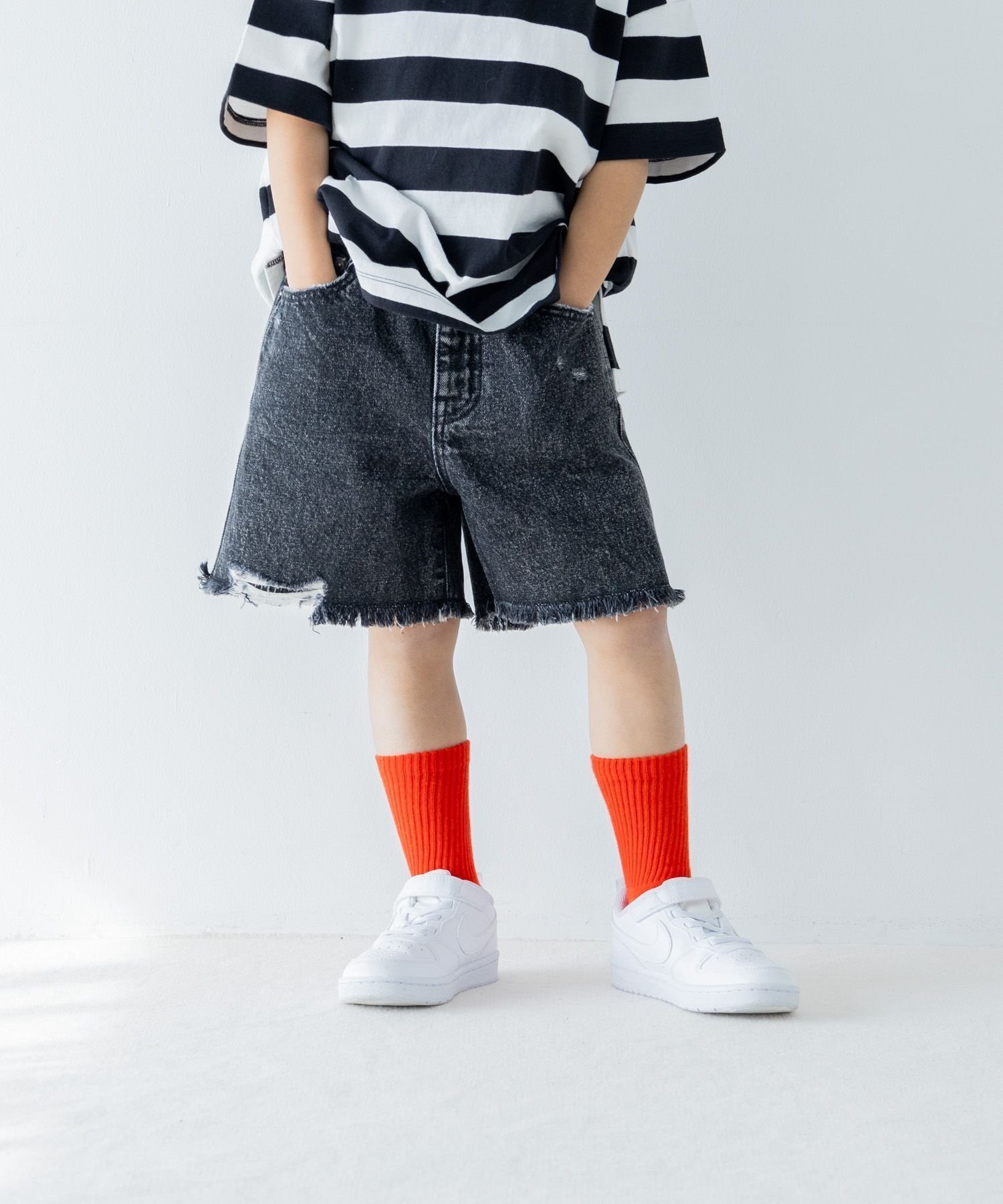 【ローリーズファーム/LOWRYS FARM / KIDS】のデニムショートパンツ インテリア・キッズ・メンズ・レディースファッション・服の通販 founy(ファニー) 　ファッション　Fashion　キッズファッション　KIDS　ボトムス　Bottoms/Kids　夏　Summer　定番　Standard　春　Spring　ブラック|ID: prp329100004537093 ipo3291000000032061046